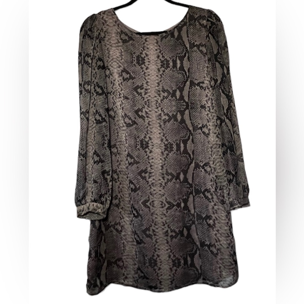 ark & Co‎ Snake Print Women’s Long Sleeve Boat Neck Dress Sz M